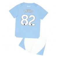 Manchester City Rico Lewis #82 Heimtrikotsatz Kinder 2023-24 Kurzarm (+ Kurze Hosen)